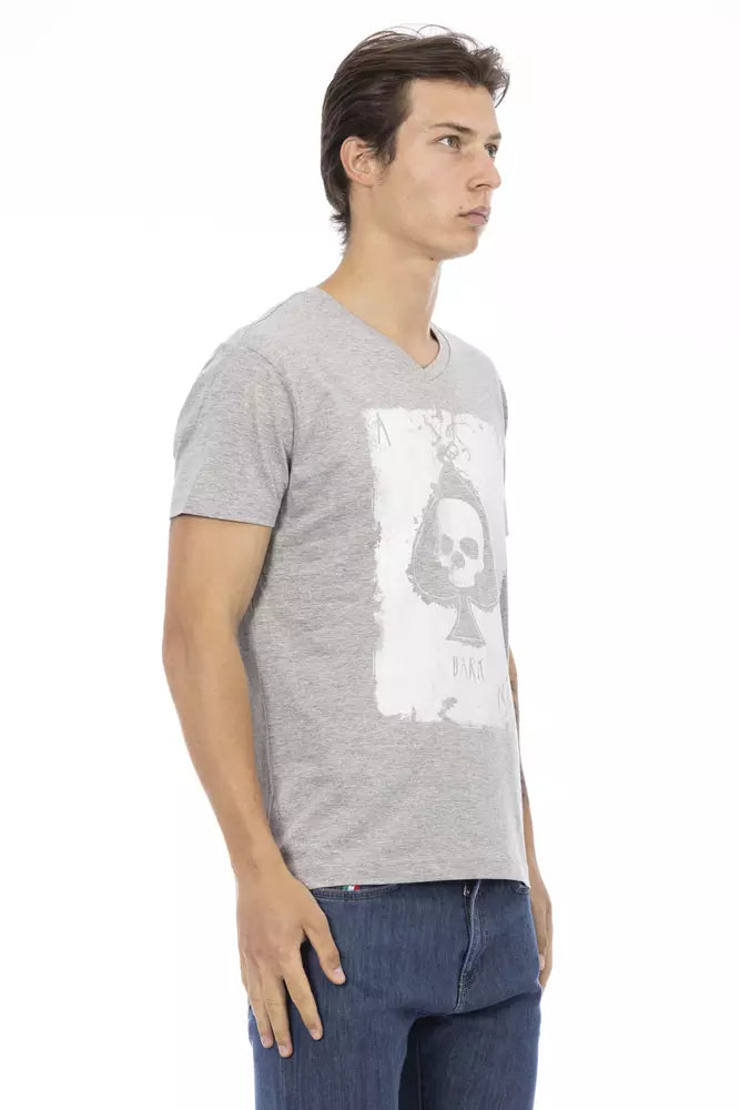 Gray Cotton Men T-Shirt