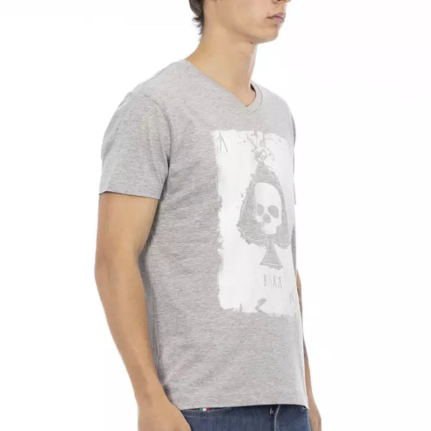 Gray Cotton Men T-Shirt