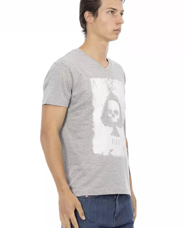 Gray Cotton Men T-Shirt