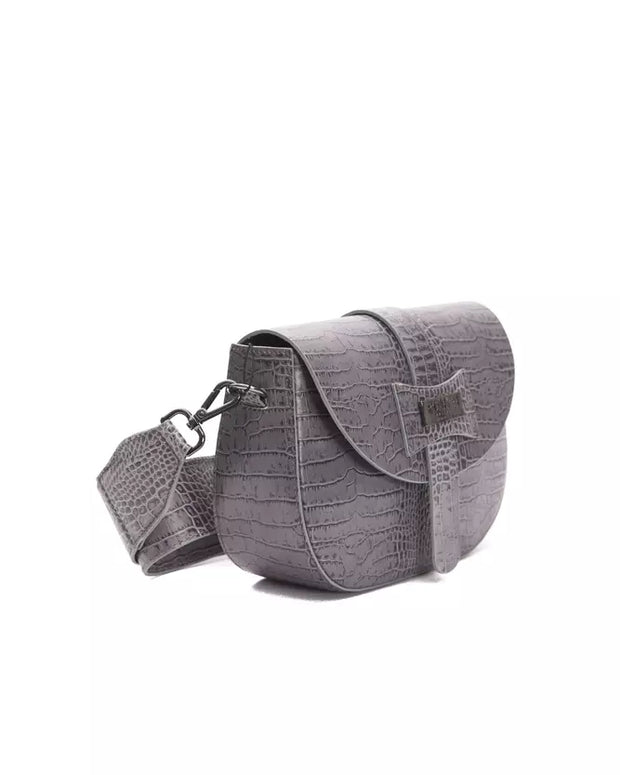 Gray Leather Women Crossbody Bag