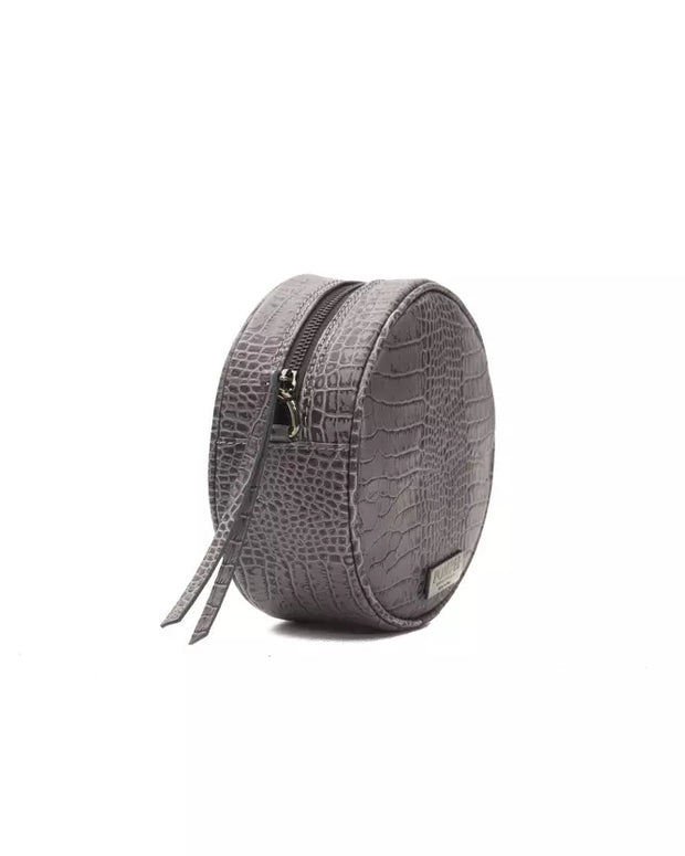 Gray Leather Women Crossbody Bag