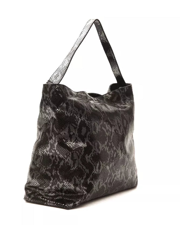 Gray Leather Women Shoulder Bag