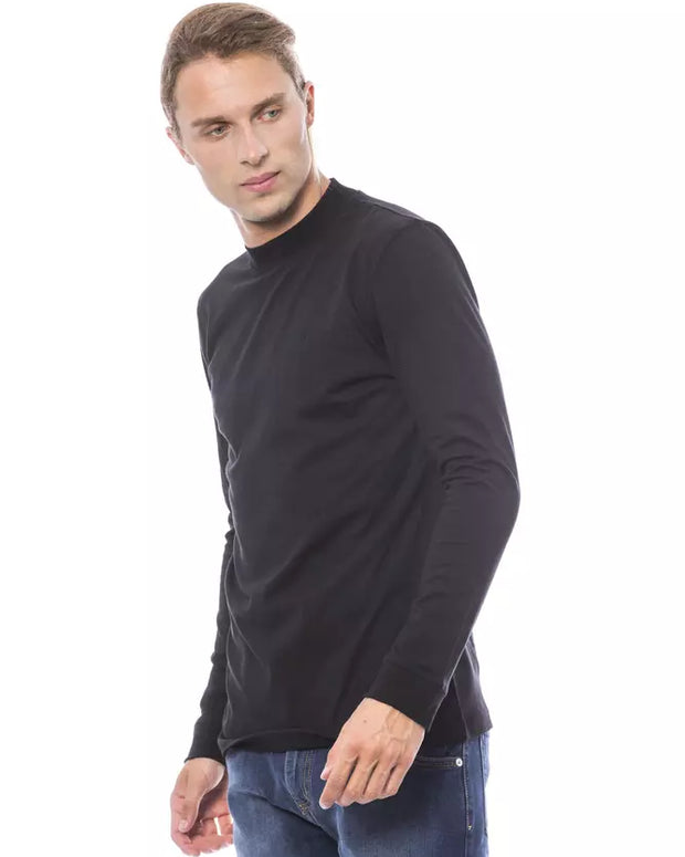 Black Cotton Men's Sweater