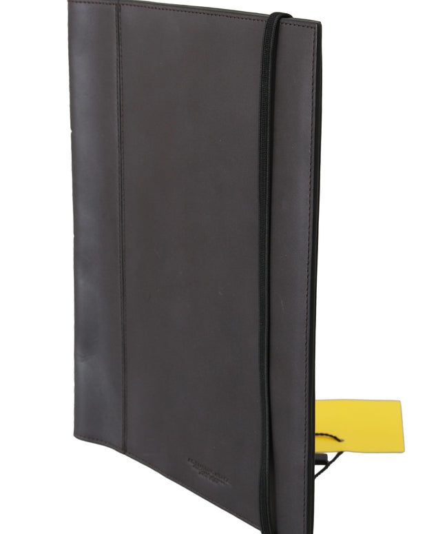 Black Leather Bifold Travel Holder Logo Wallet
