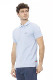 Light Blue Cotton Men Polo Shirt