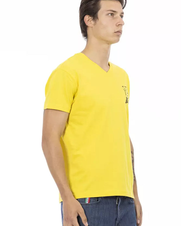 Yellow Cotton Men T-Shirt