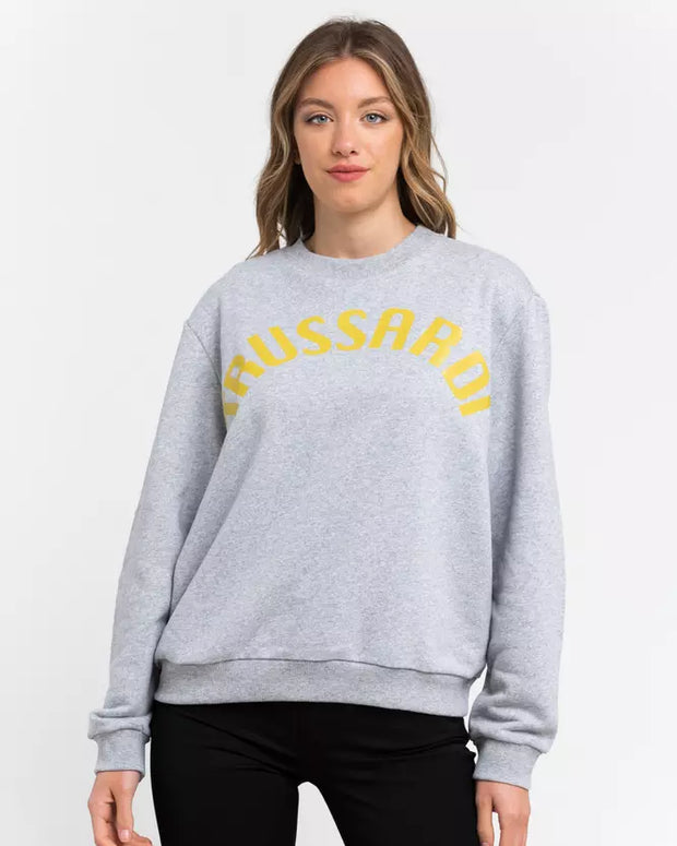 Gray Cotton Women Sweatshirt