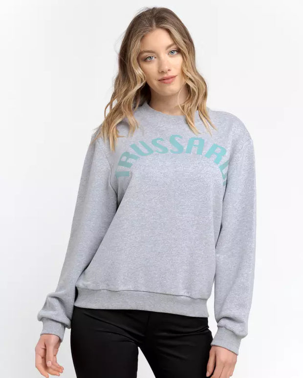 Gray Cotton Women Sweatshirt
