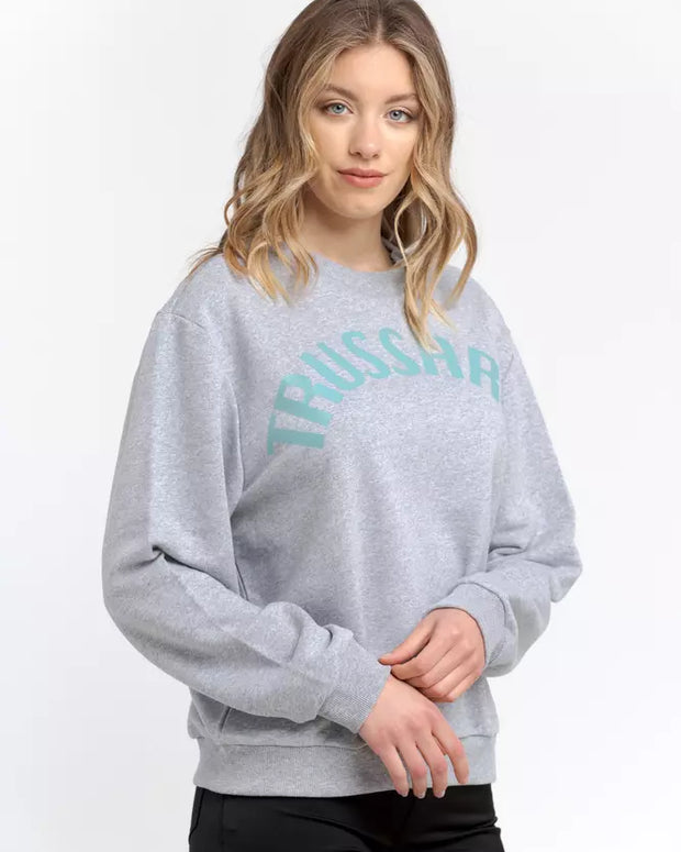 Gray Cotton Women Sweatshirt