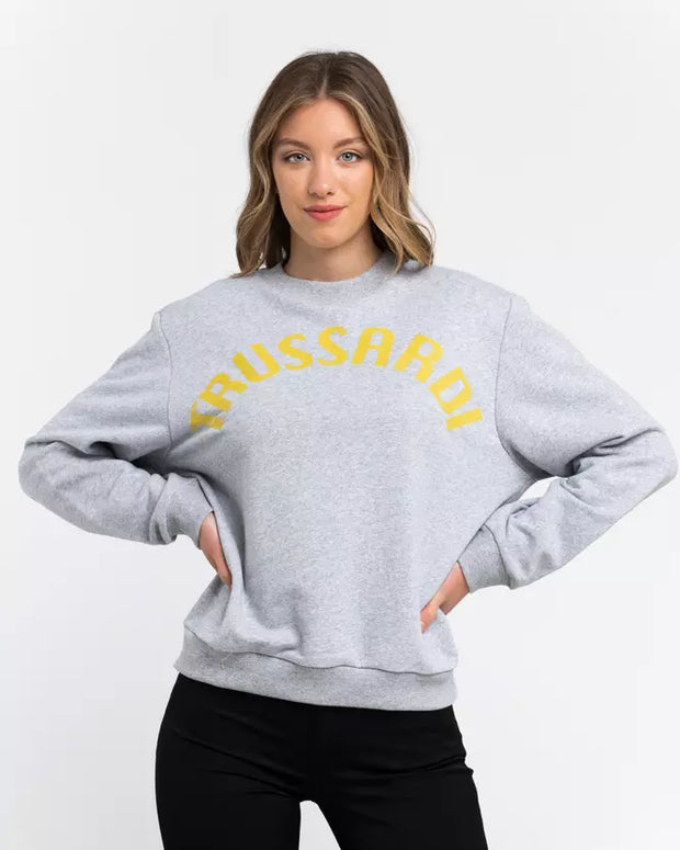Gray Cotton Women Sweatshirt