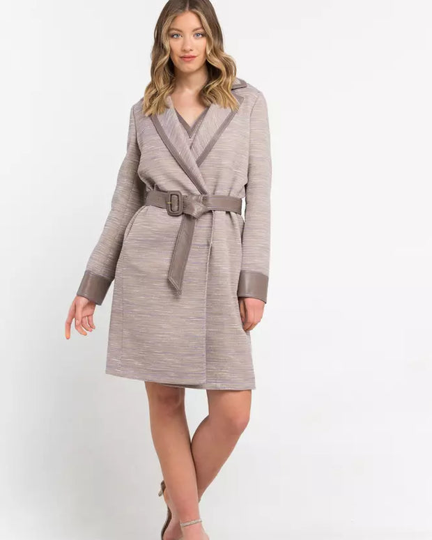 Beige Cotton Women Coat