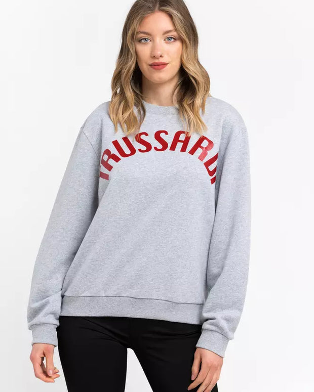 Gray Cotton Women Sweatshirt