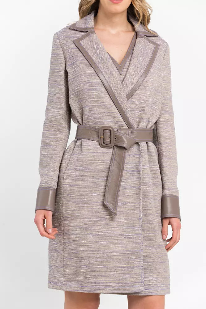 Beige Cotton Women Coat