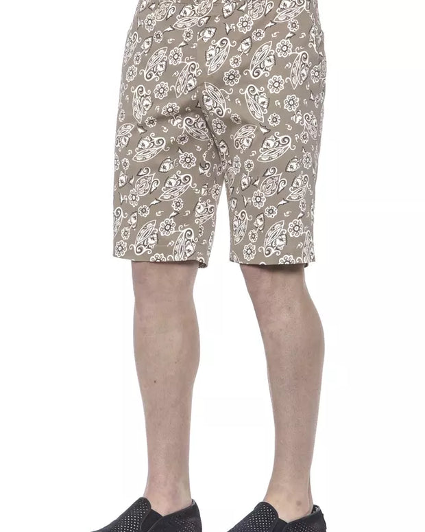 Beige Cotton Men Bermuda Short