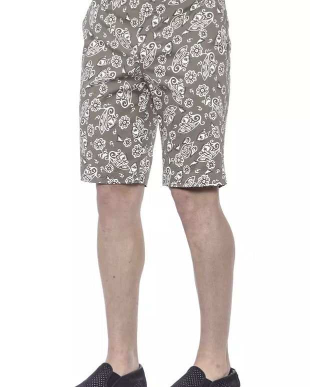 Green Cotton Men Bermuda Short