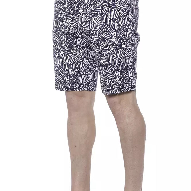 Blue Cotton Mens Bermuda Short