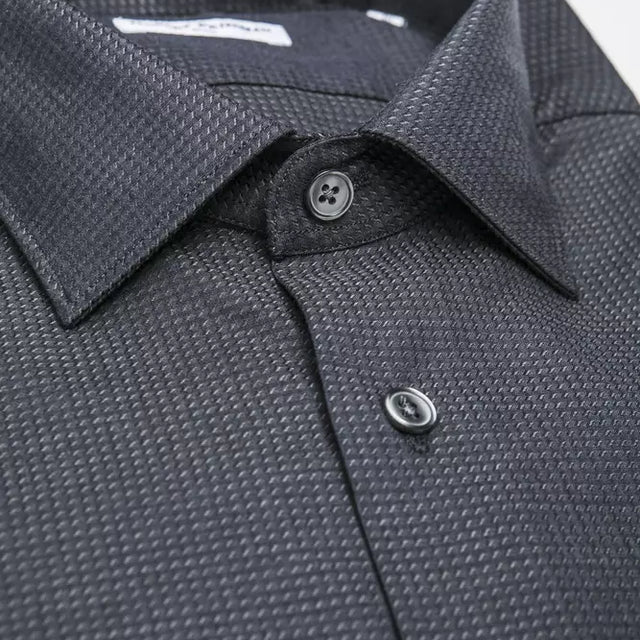 "Black Cotton Men Shirt"