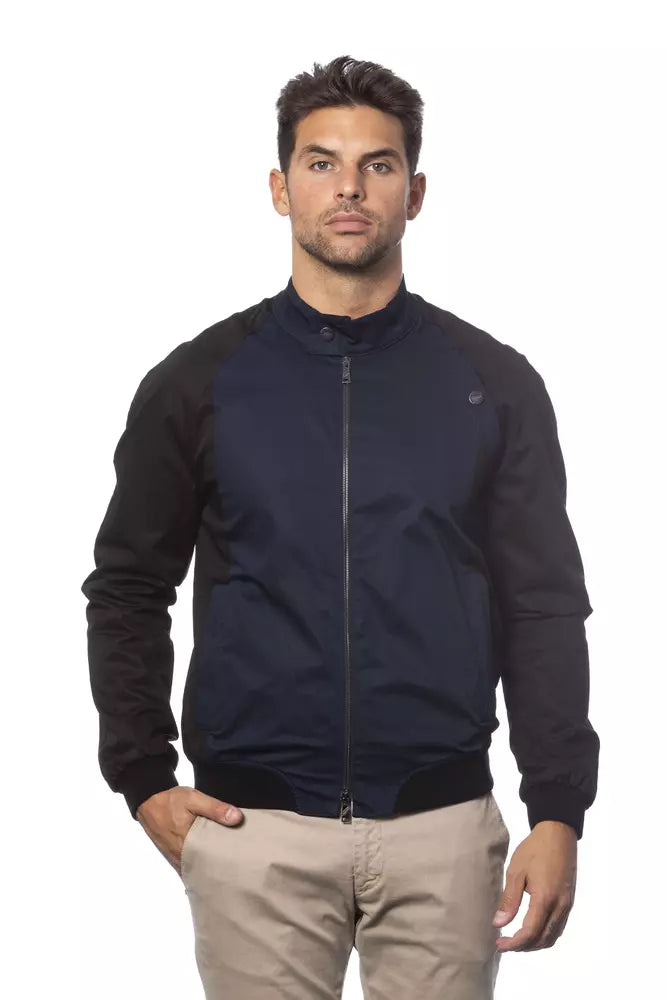 Blue Cotton Men's Bomber Jacket