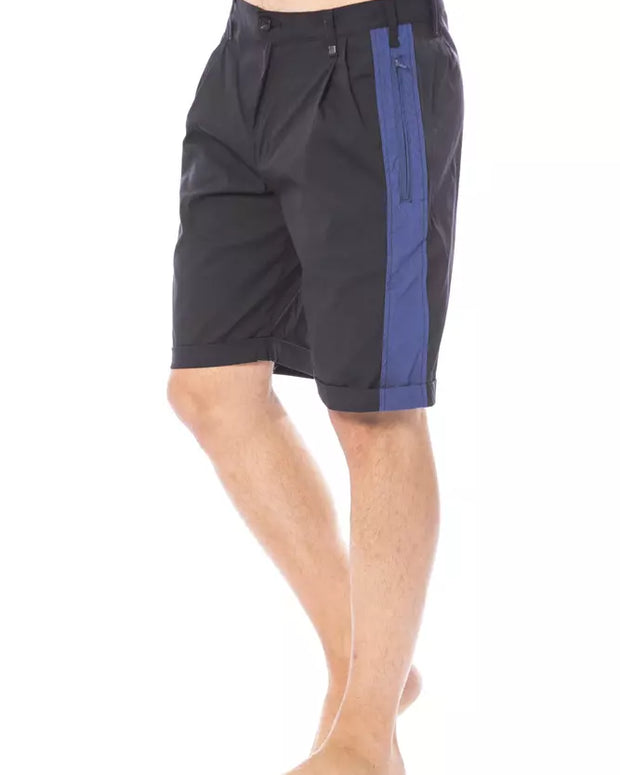 Black Cotton Men's Casual Short