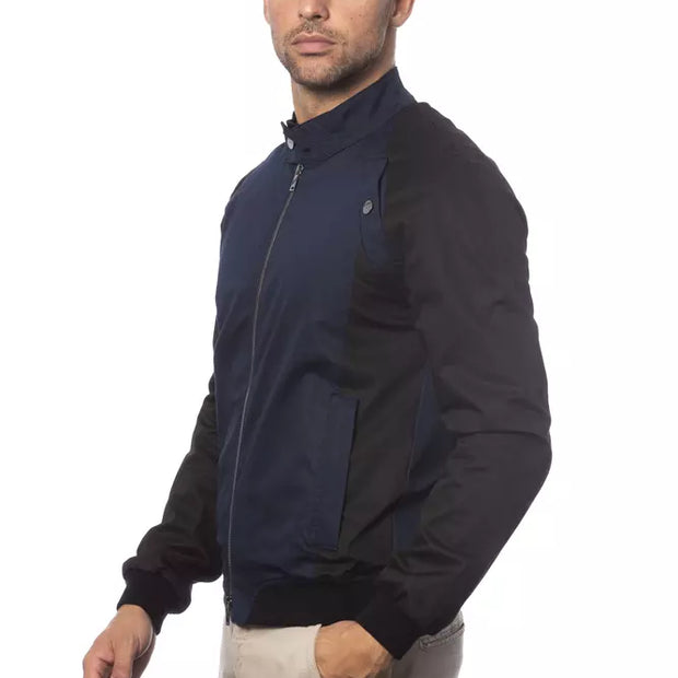 Blue Cotton Men's Bomber Jacket