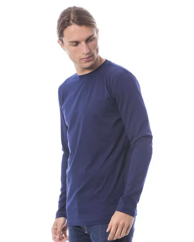 Blue Cotton Men T-Shirt