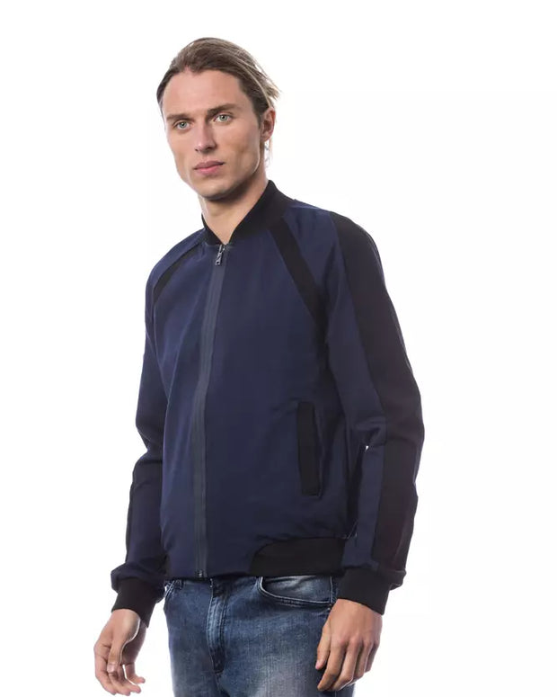 Blue Viscose Men Sweater