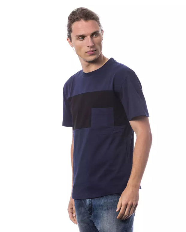 Blue Cotton Men T-Shirt