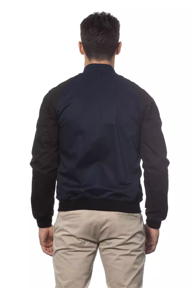 Blue Cotton Men's Bomber Jacket