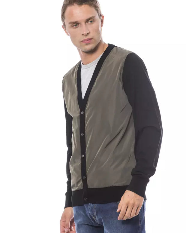 Multicolor Wool Men Cardigan