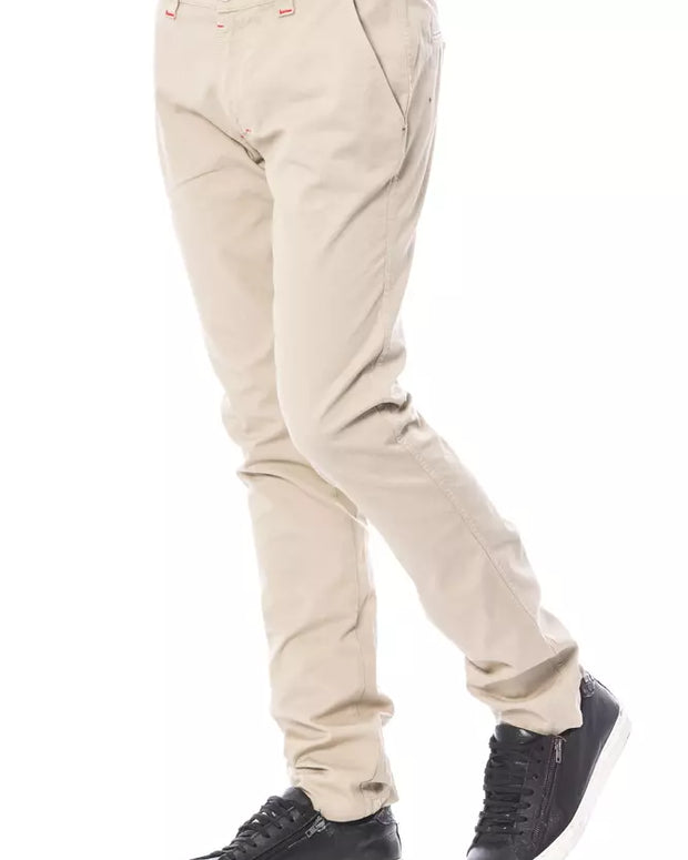 Beige Cotton Men Chino Pant