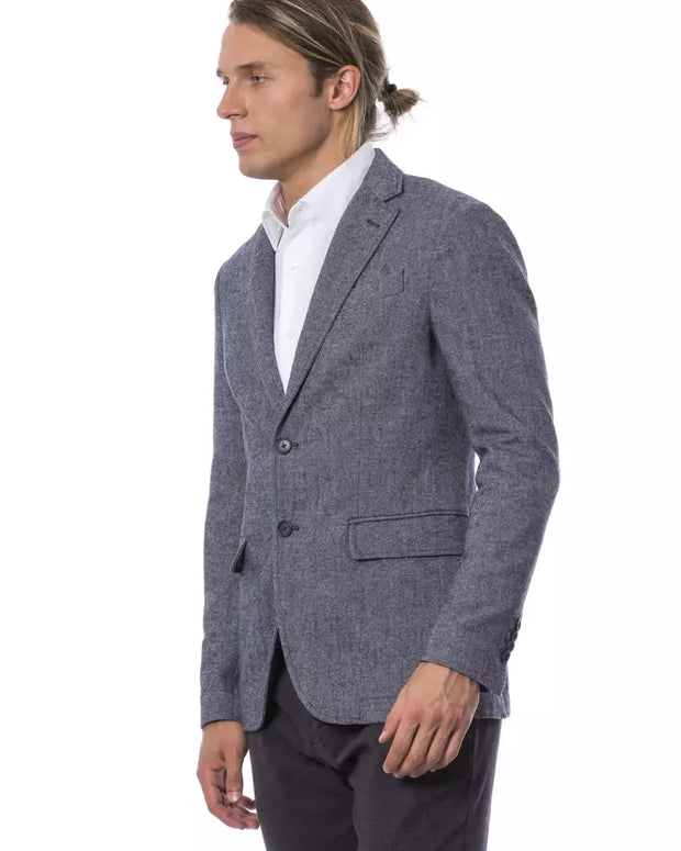Elegant Blue Single Breasted Blazer