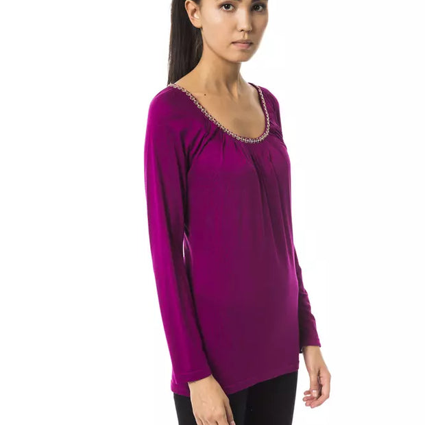 Purple Viscose Women Top