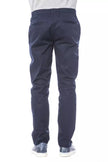 Blue Polyester Men's Pant