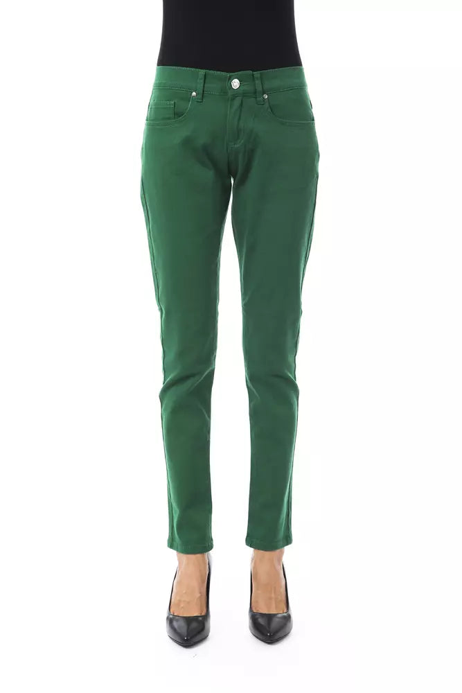 Green Cotton Women Pant