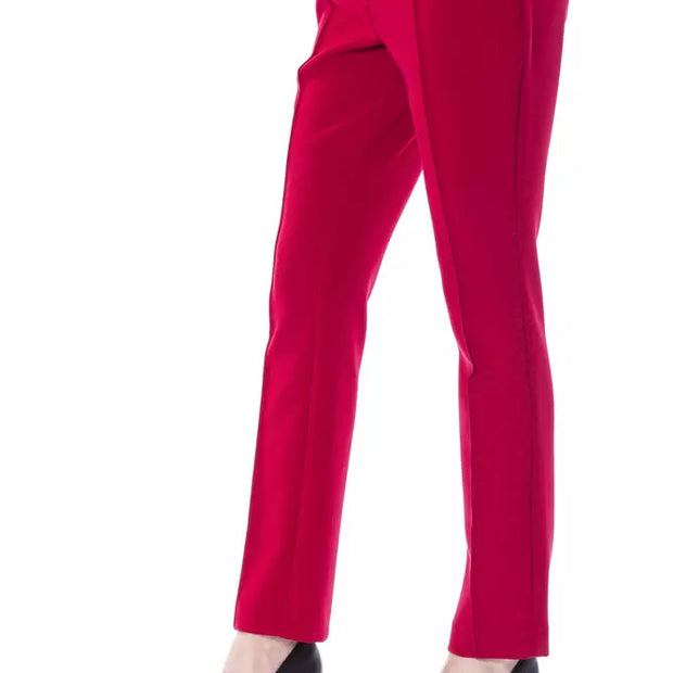 Fuchsia Polyester Women Pants