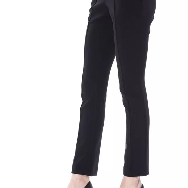 Black Polyester Women Pants