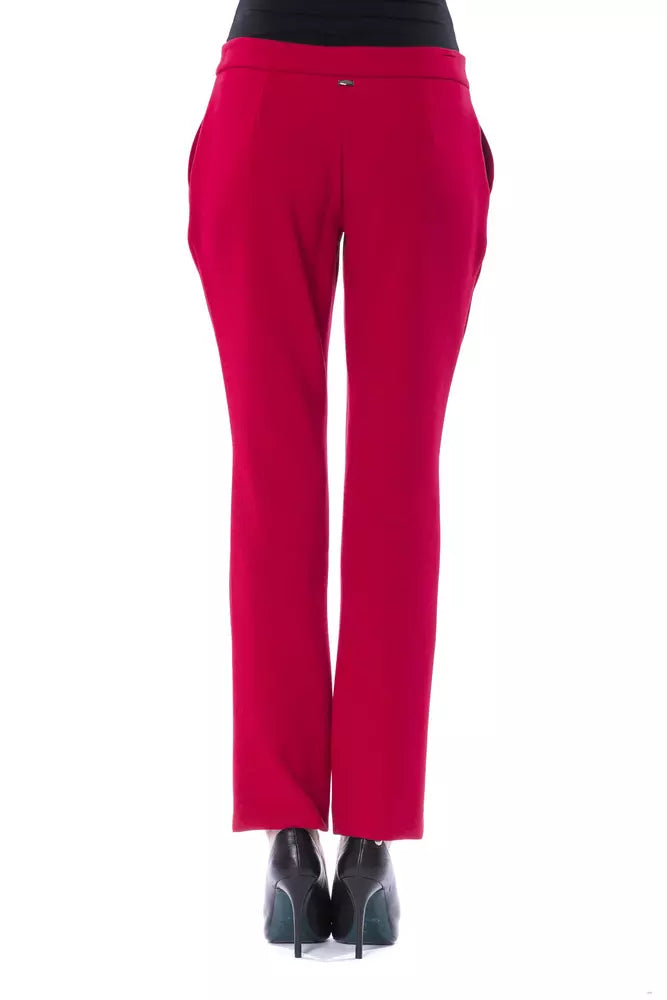 Fuchsia Polyester Women Pants