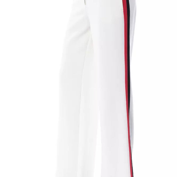 White Polyester Women Pant