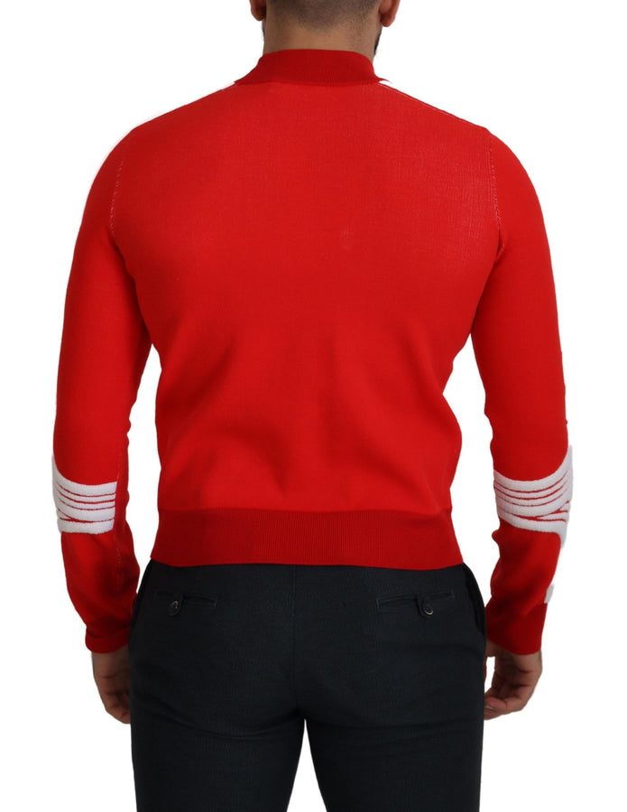 Elegant Red Pullover Sweater for Men