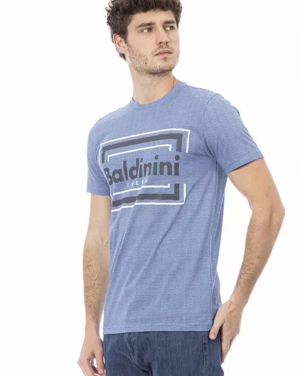 Light Blue Cotton Men T-Shirt