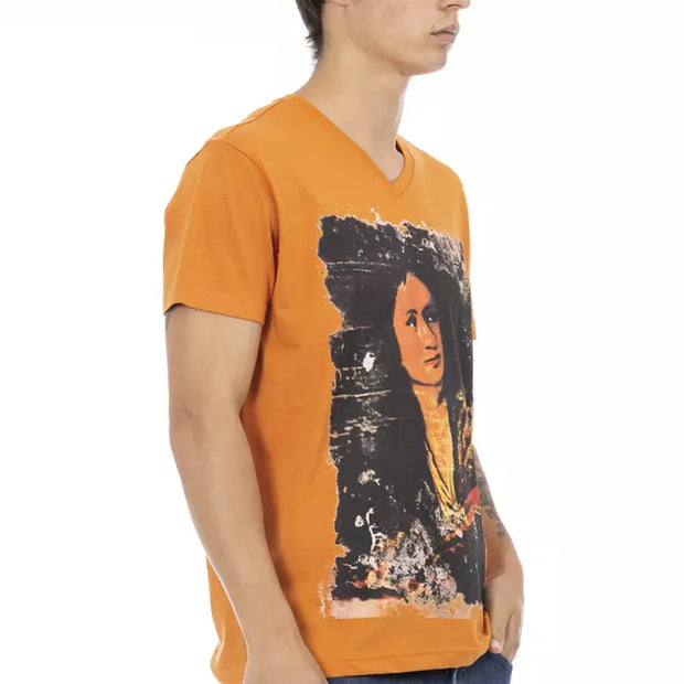 Orange Cotton Men T-Shirt