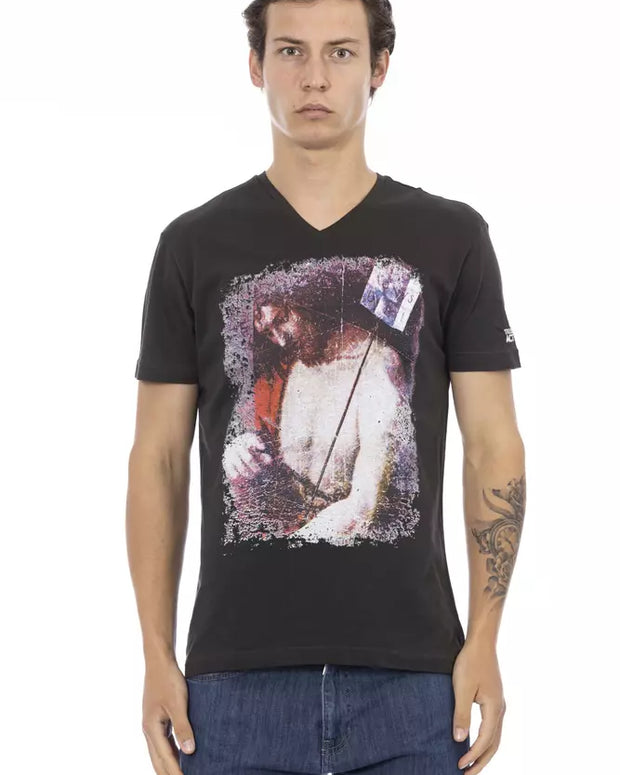 Black Cotton Men T-Shirt