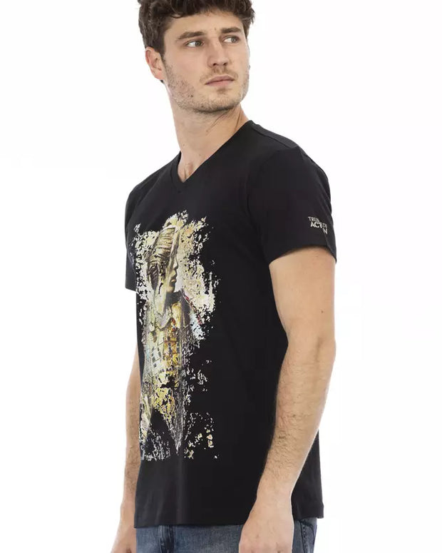 Black Cotton Men T-Shirt