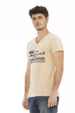 Beige Cotton Men T-Shirt