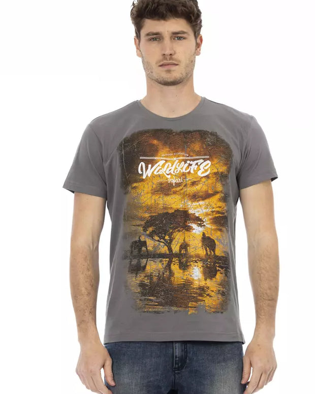 Gray Cotton Men's T-Shirt