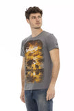 Gray Cotton Men T-Shirt