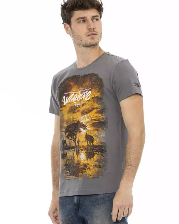Gray Cotton Men's T-Shirt