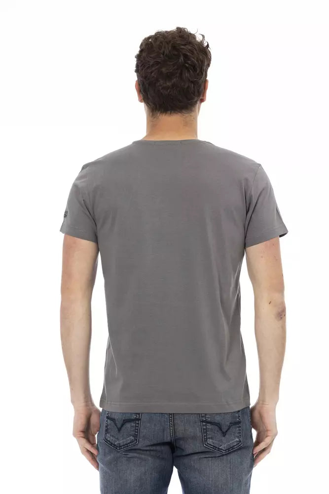 Gray Cotton Men T-Shirt