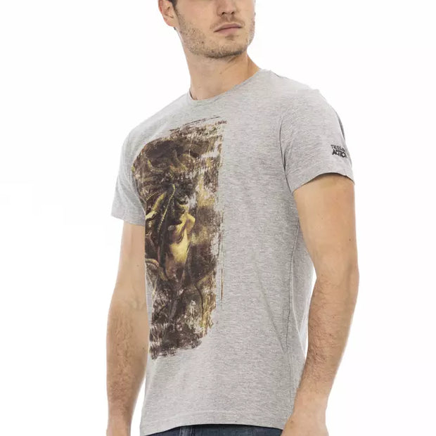 Gray Cotton Men T-Shirt