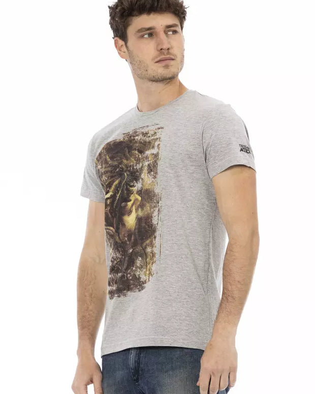 Gray Cotton Men T-Shirt